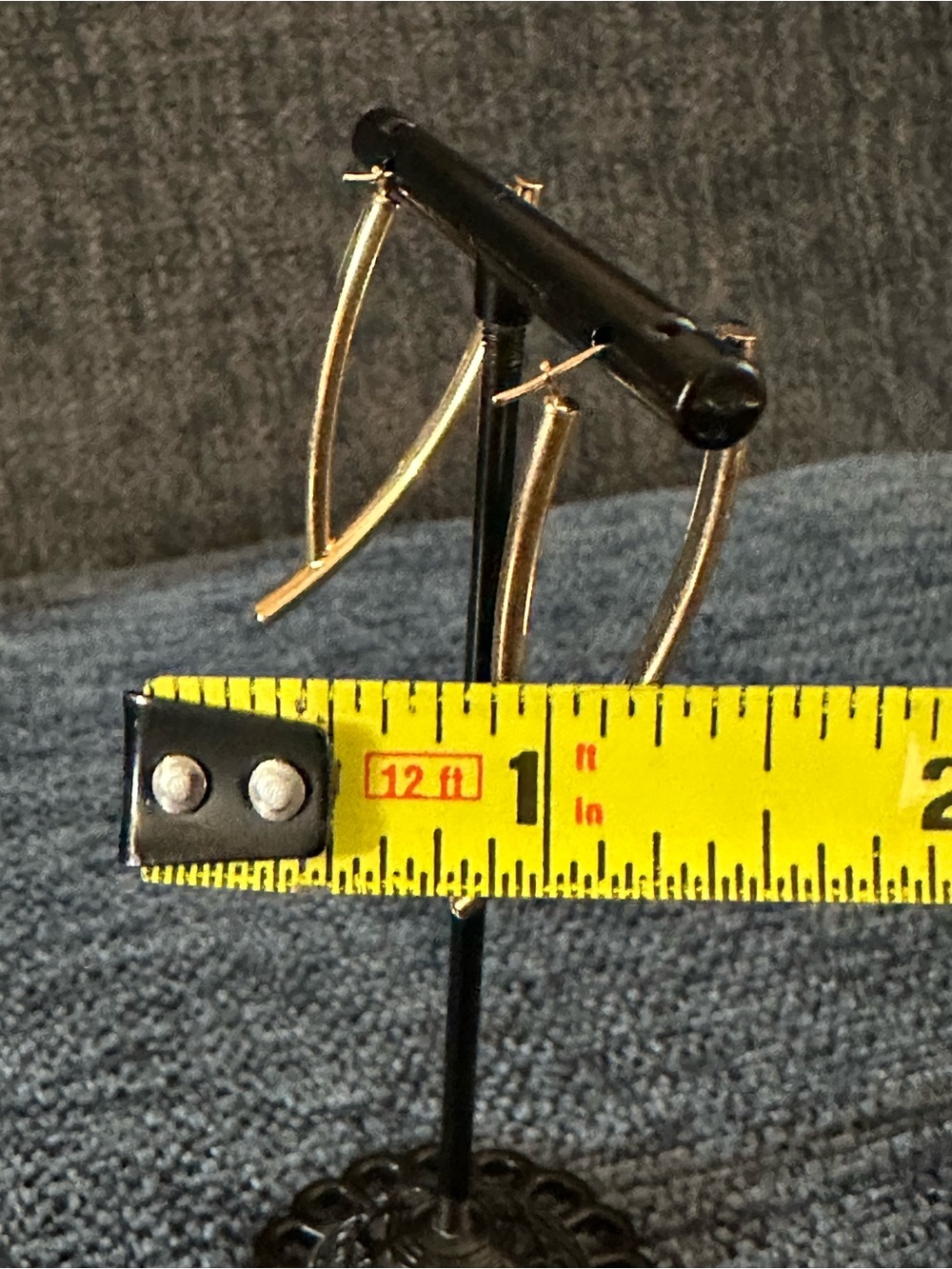 14k Gold “unique” & “different” shaped Hoop Earrings - Picture 6 of 8